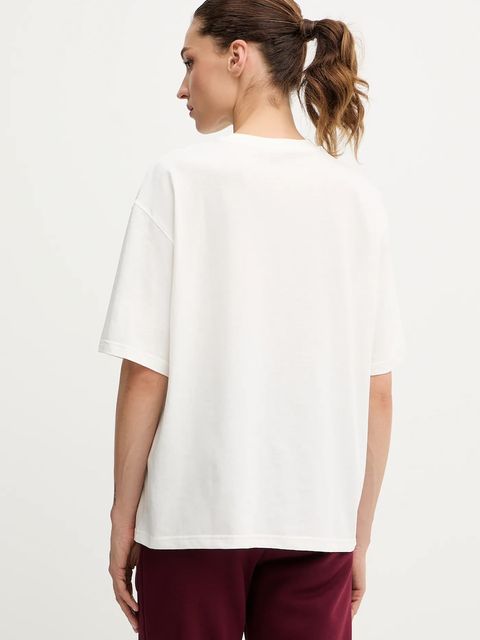 Miss Sixty t-shirt z domieszką lnu damski kolor beżowy 6S3SJ59200