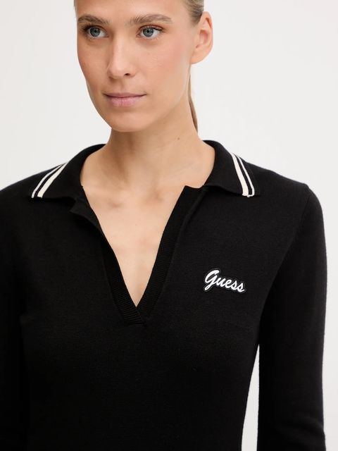 Guess sukienka LAVINIA kolor czarny maxi prosta V5BK06 Z0572