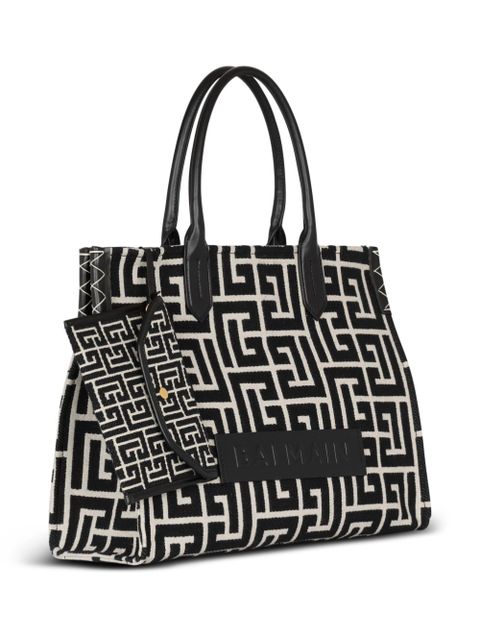 Balmain monogram-jacquard medium shopper bag - Black