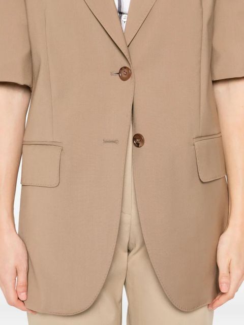 Max Mara OTTUSO short-sleeve notched-lapel blazer - Brown