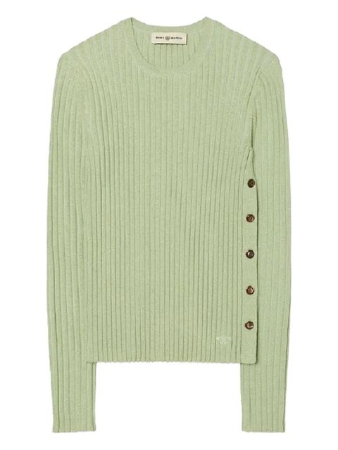 Tory Burch ribbed button sweater - Green - zdjęcie produktu nr 1