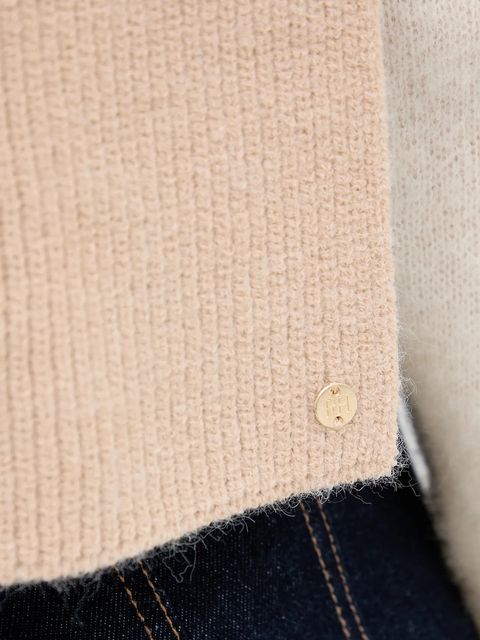 Pedro del Hierro szalik z kapturem damski kolor beżowy gładki 4962472