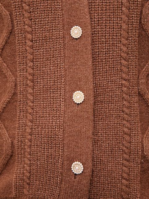 Answear.LAB kardigan z kaszmirem damski kolor brązowy