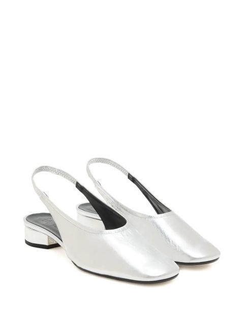 Aeyde Dua square-toe slingback pumps - Silver - zdjęcie produktu nr 2