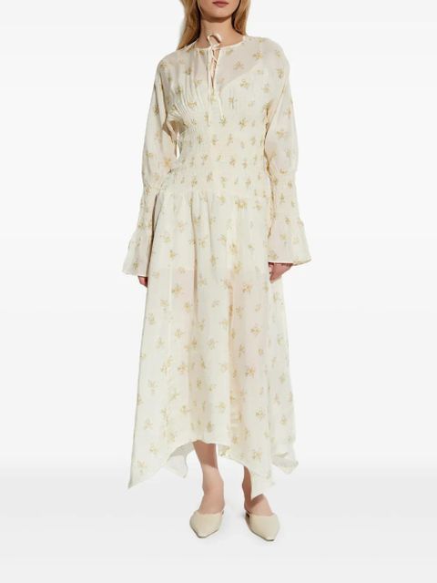 GANNI floral-print maxi dress - White