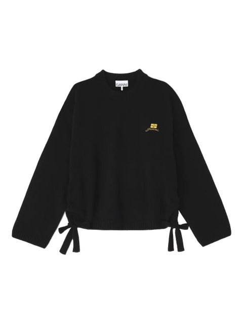 GANNI tie-detail sweater - Black - zdjęcie produktu nr 1
