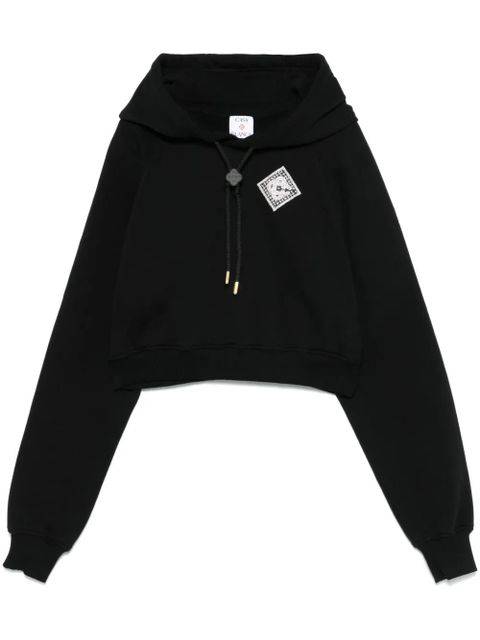 Casablanca embellished cropped hoodie - Black - zdjęcie produktu nr 1