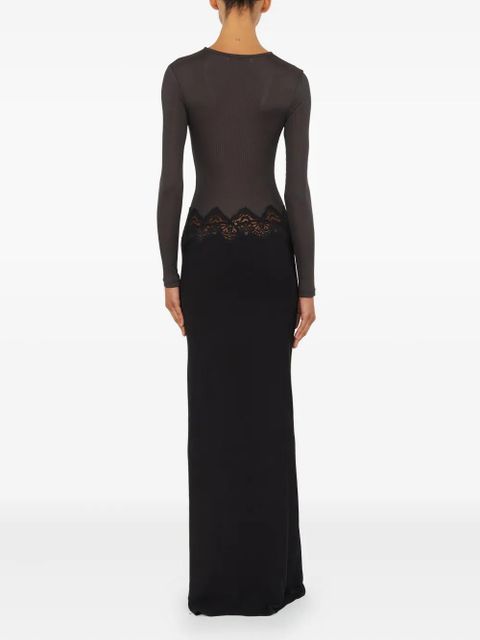 Christopher Esber Twist Verner lace long-sleeve maxi dress - Black
