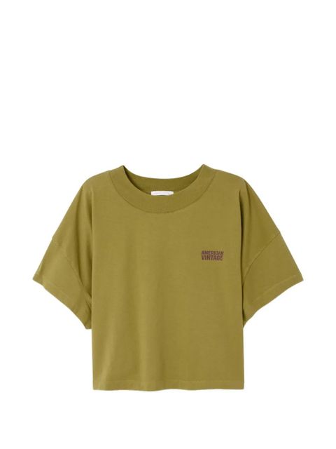 American Vintage Gixy short-sleeved round-neck cotton T-shirt - Green - zdjęcie produktu nr 1