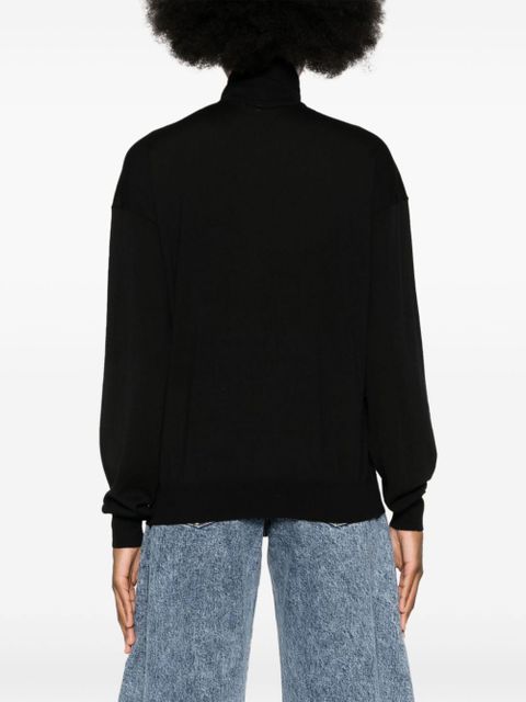 Saint Laurent high-neck wool jumper - Black