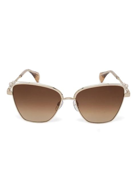 Vivienne Westwood pearl-embellished cat-eye sunglasses - Neutrals - zdjęcie produktu nr 1