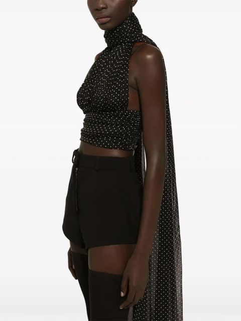 Dolce & Gabbana polka dot-print silk top - Black