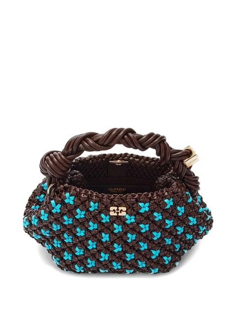 GANNI Bou braided shoulder bag - Brown