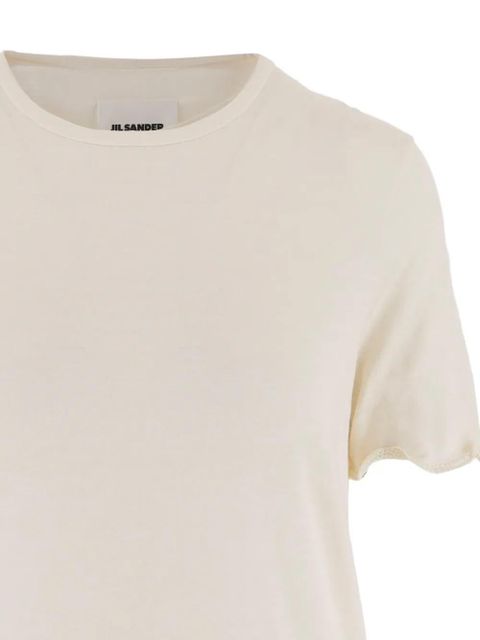 Jil Sander scalloped-trims T-shirt - Neutrals