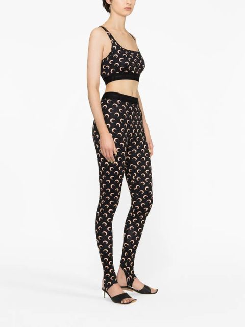 Marine Serre Fuseaux Moon printed leggings - Black