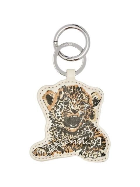 GANNI baby leopard-print keyring - Neutrals - zdjęcie produktu nr 1