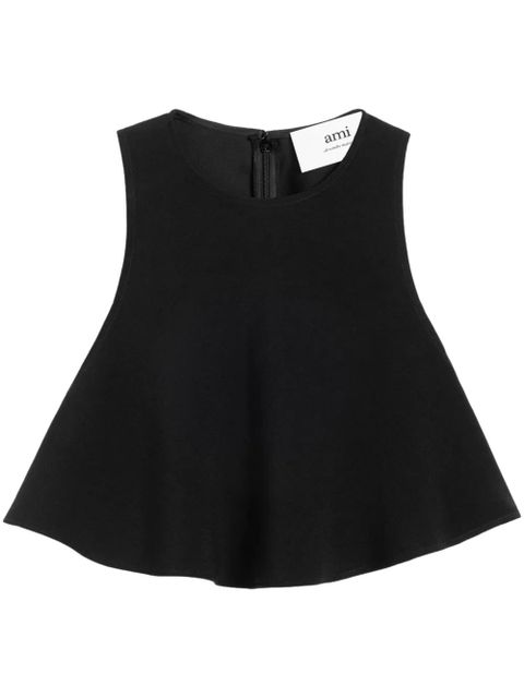AMI Paris flared cropped blouse - Black - zdjęcie produktu nr 1