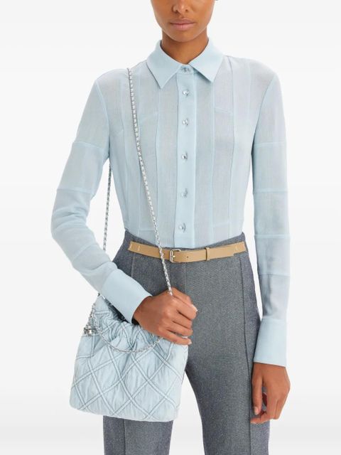 Tory Burch mini Fleming denim cross body bag - Blue - zdjęcie produktu nr 2