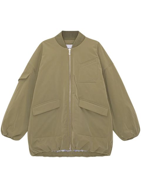 GANNI oversized multiple-pocket bomber jacket - Green - zdjęcie produktu nr 1