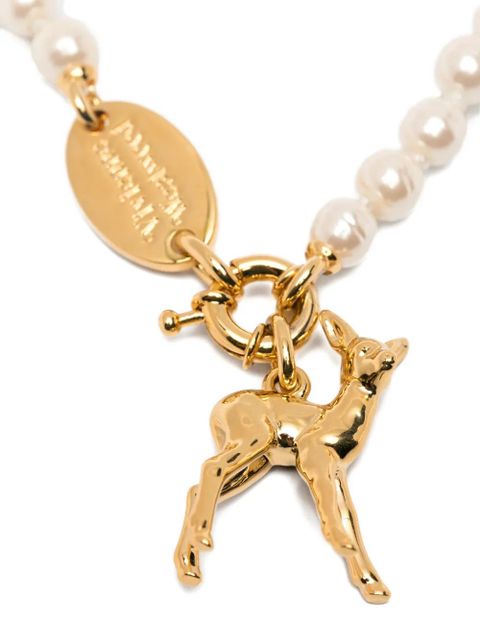 Vivienne Westwood Monette Orb-plaque deer-charm necklace - Gold
