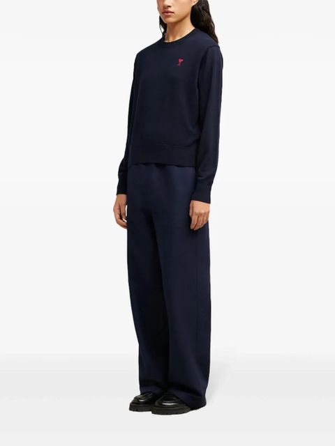 AMI Paris crew-neck merino wool jumper - Blue