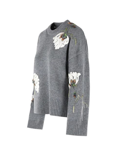 Simkhai Dawna rhinestone-floral sweater - Grey