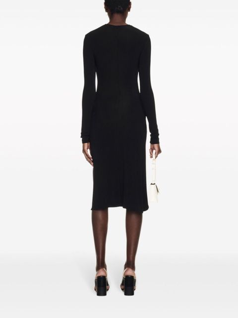 Off-White twist-detail midi dress - Black