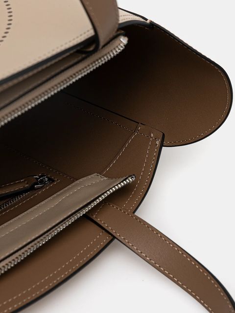 Karl Lagerfeld torebka skórzana kolor beżowy A3W30043