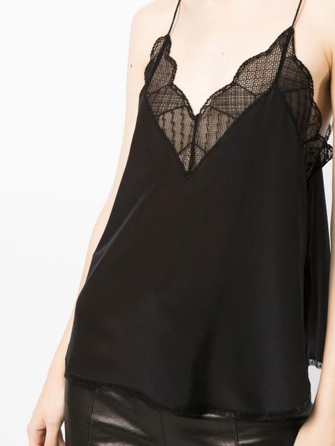 Zadig&Voltaire lace-trim slip top - Black