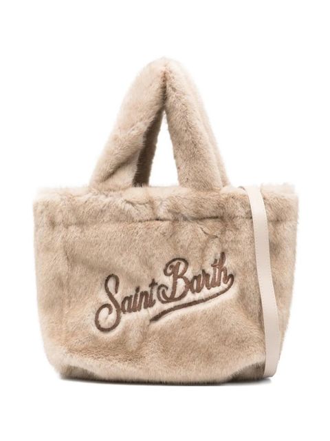 MC2 Saint Barth embroidered faux-fur tote bag - Neutrals - zdjęcie produktu nr 1