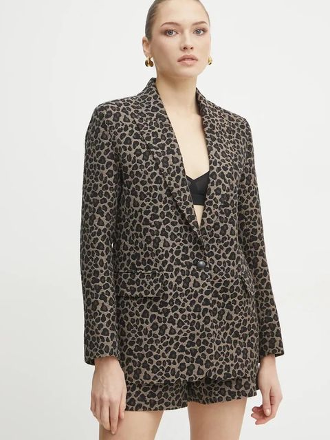 Morgan marynarka VBILI.F kolor beżowy jednorzędowa wzorzysta VBILI.F - zdjęcie produktu nr 1