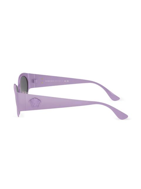 Versace Eyewear logo-plaque oval-frame sunglasses - Purple