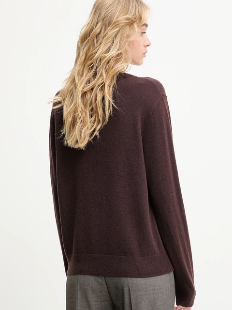 Answear.LAB sweter z wełny merino z szalem damski kolor brązowy lekki - zdjęcie produktu nr 2