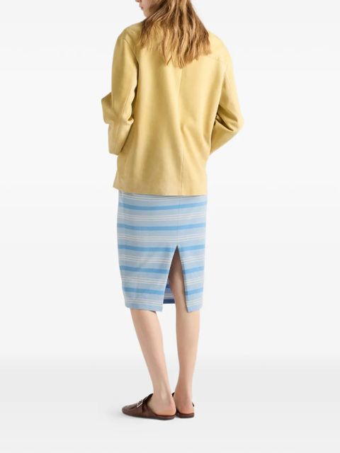 Prada Bayadere print piqué skirt - Blue