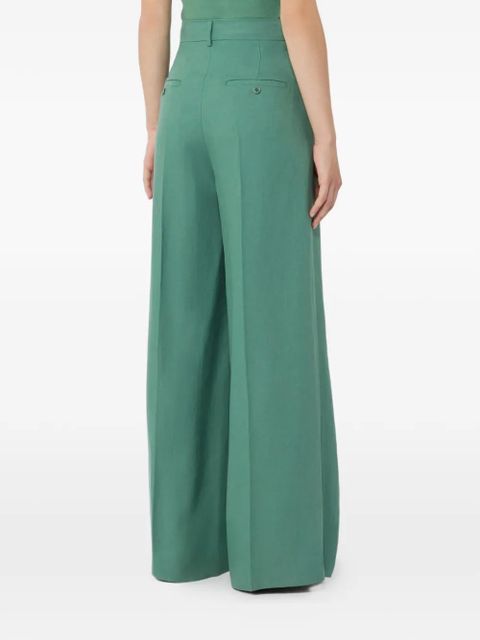 Weekend Max Mara viscose and linen wide-leg trousers - Green