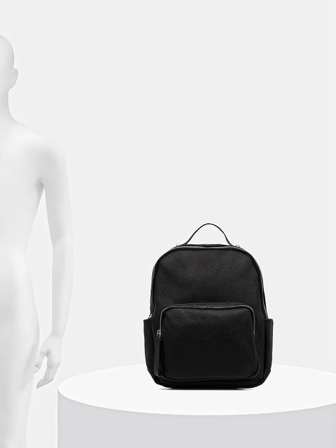 Answear.LAB plecak skórzany damski kolor czarny mały gładki