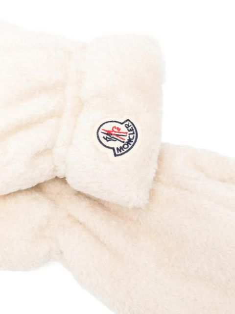 Moncler logo-patch mittems - White