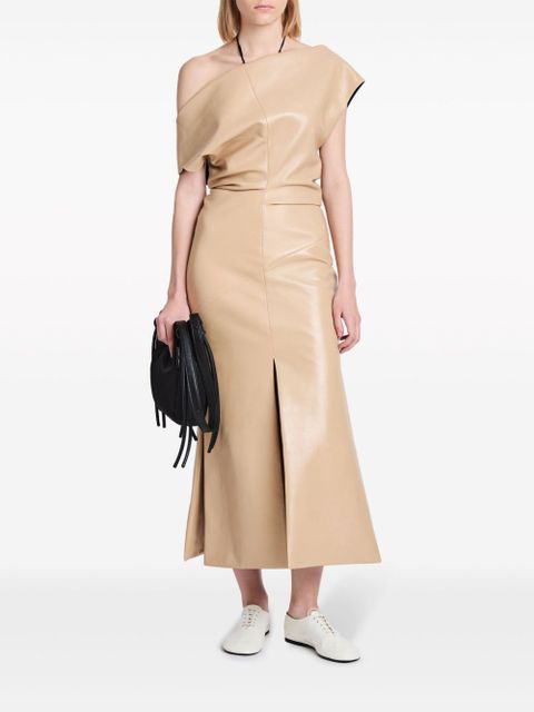 Proenza Schouler Rosa off-shoulder leather dress - Neutrals - zdjęcie produktu nr 2