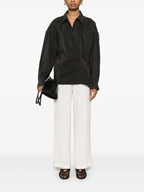 LEMAIRE twisted straight-collar shirt - Black - zdjęcie produktu nr 2