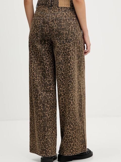 Tommy Jeans jeansy damskie kolor brązowy DW0DW21833