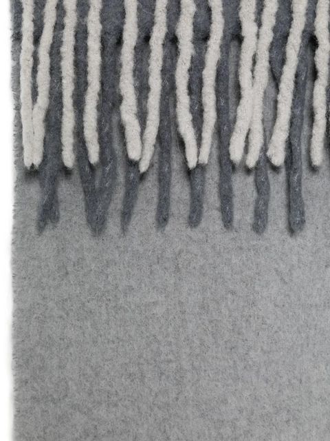 Jacquemus Moisson embroidered fringe scarf - Grey