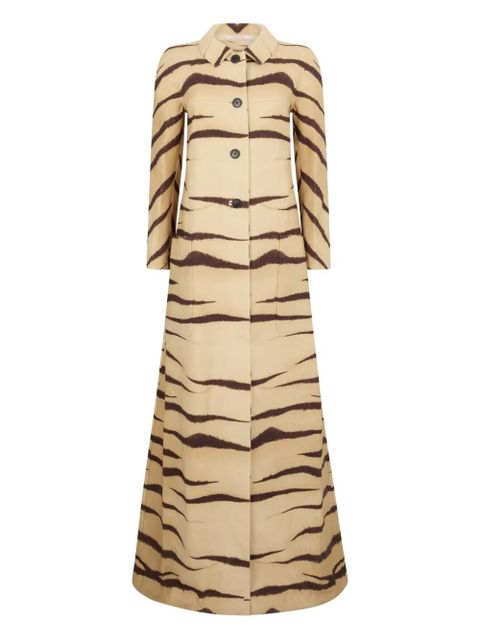 Valentino Garavani buttoned tiger-print coat - Neutrals - zdjęcie produktu nr 1