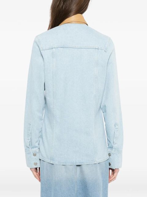 Nanushka exposed-seam cotton shirt - Blue