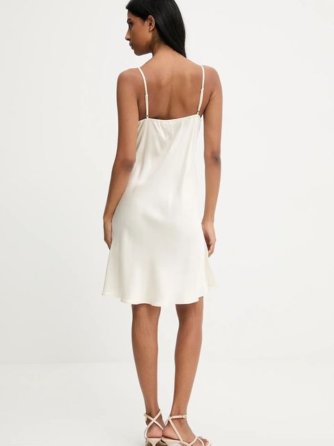 Answear.LAB sukienka kolor beżowy mini prosta