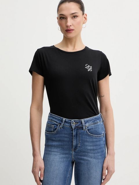 Liu Jo t-shirt bawełniany damski kolor czarny TA6056 JS923 - zdjęcie produktu nr 1