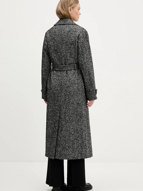 HUGO płaszcz z domieszką wełny kolor czarny 50547835