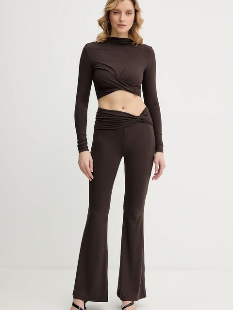 La Mania legginsy JULIEN damskie kolor brązowy gładkie JULIEN - zdjęcie produktu nr 2