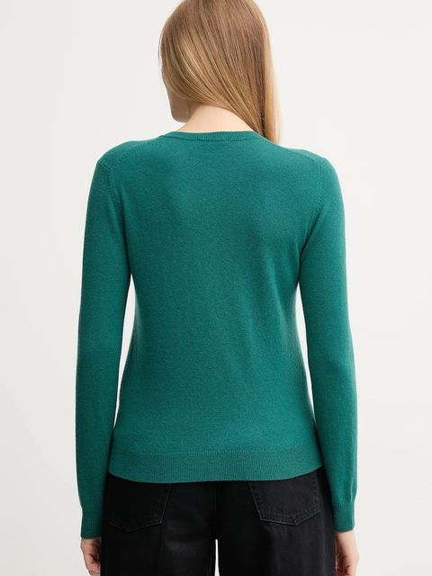 United Colors of Benetton kardigan wełniany kolor zielony lekki