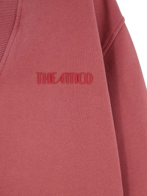 The Attico embroidered V-neck sweatshirt - Pink