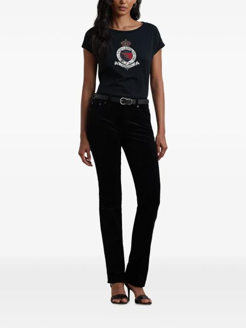 Lauren Ralph Lauren crest-patch cap-sleeve T-shirt - Black - zdjęcie produktu nr 2